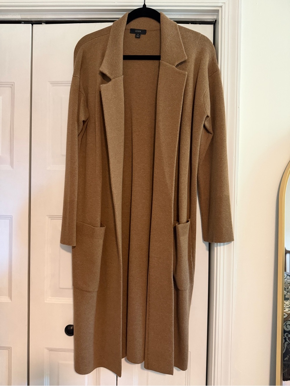 J. Crew Camel Knit Long Cardigan